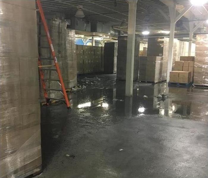 Flooded warehouse
